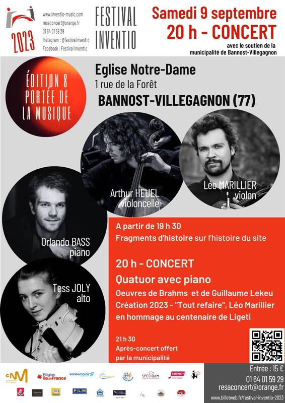 Festival Inventio/Quatuor avec piano : Brahms à l'honneur