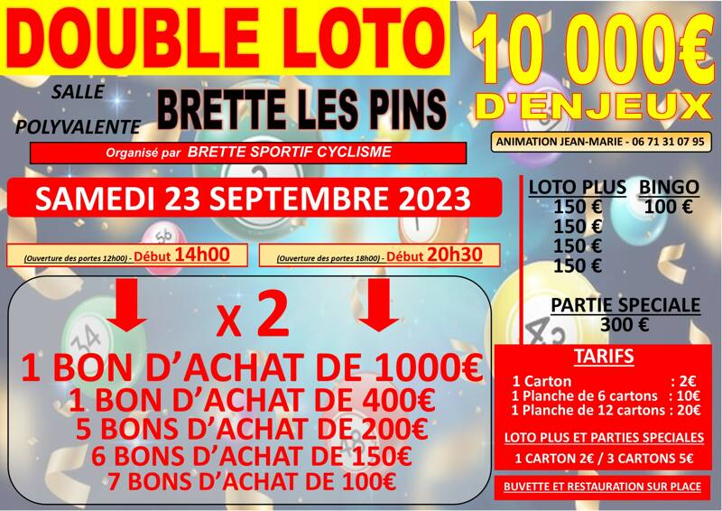 Double Loto de Brette Sportif - 10 000 Euros d'enjeux