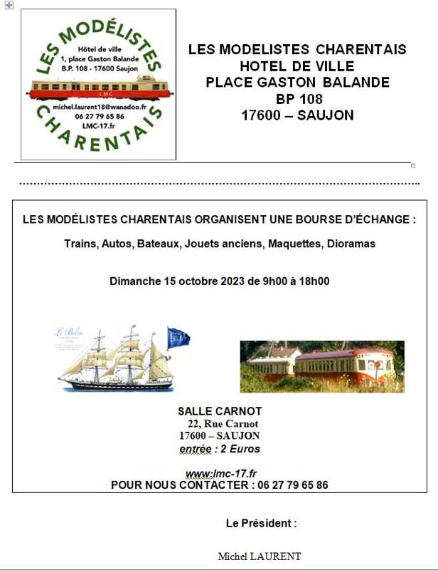 LES MODÉLISTES CHARENTAIS ORGANISENT UNE BOURSE D’ÉCHANGE