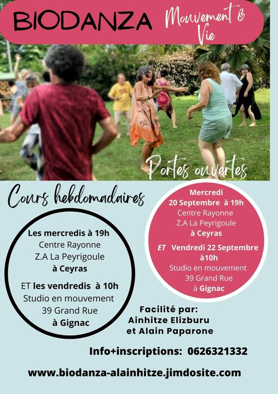 COURS DE BIODANZA - PORTES OUVERTES A GIGNAC