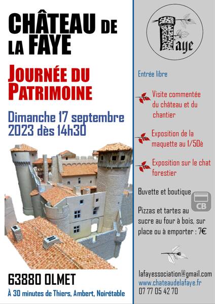 Journée du Patrimoine du Château de La Faye