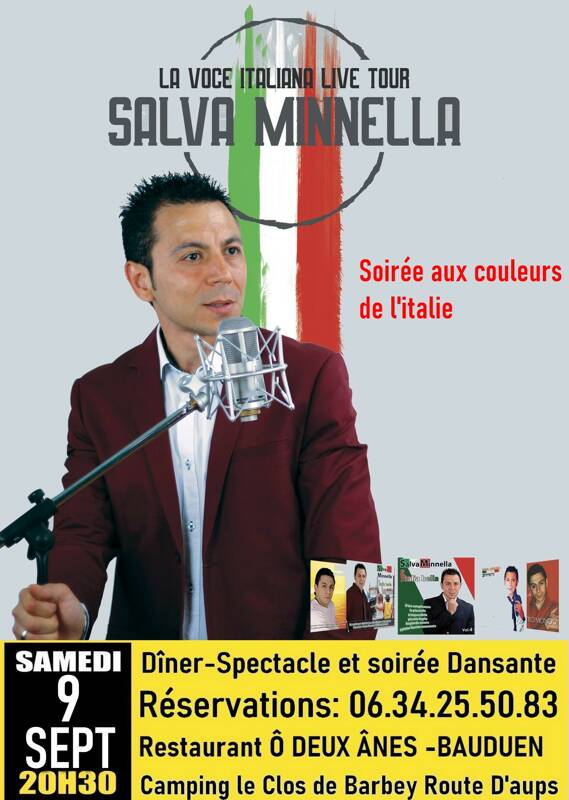 Repas Spectacle à Bauduen avec Salva Minnella (Italie)