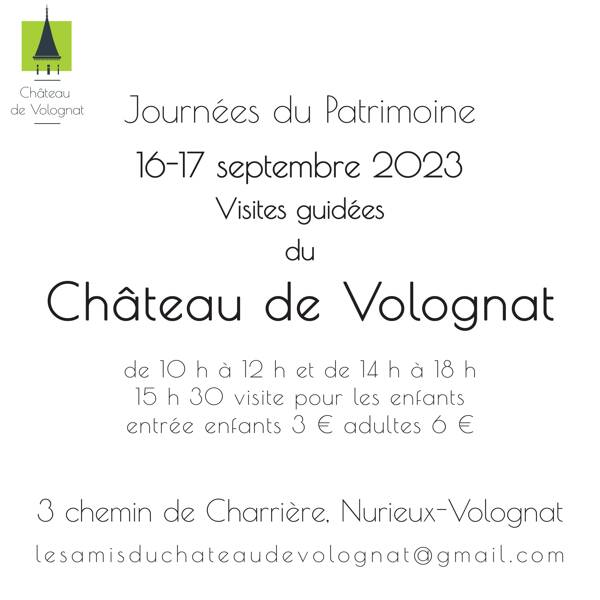 Journée du patrimoine - Château de Volognat