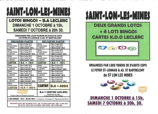 DEUX GRANDS LOTOS BINGOS