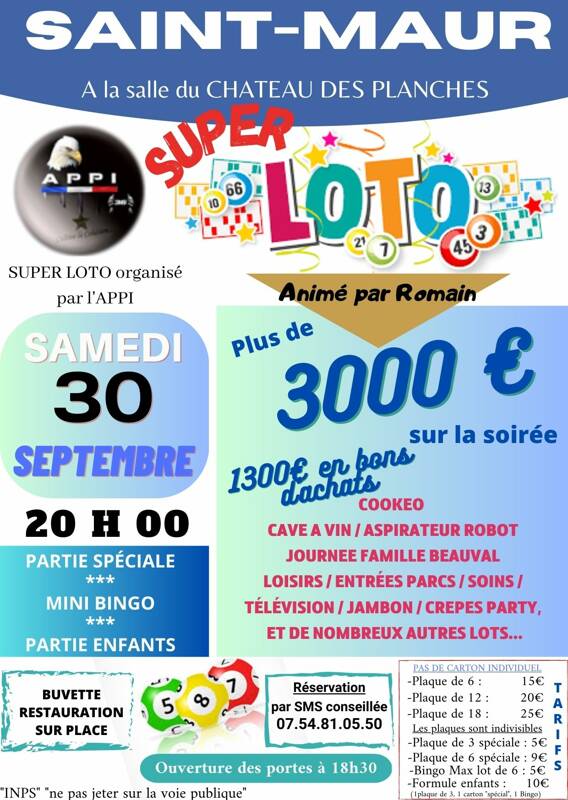 LOTO 30 septembre 2023 Saint-Maur 36