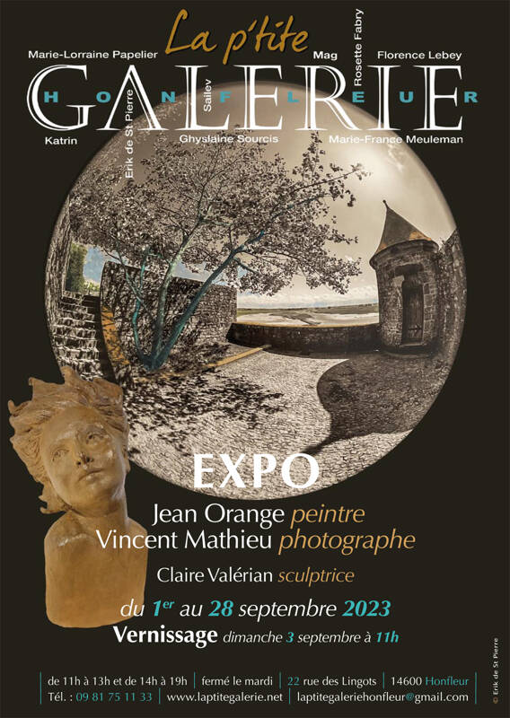 Exposition Jean Orange peintre, Vincent Mathieu photographe et Claire Valérian sculptrice
