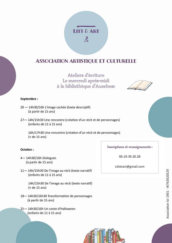 Ateliers d'écriture pour tous