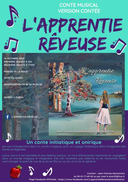 Conte musical l'Apprentie rêveuse version contée pour jeune public