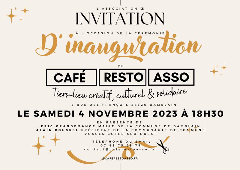 Cérémonie d'inauguration Café Resto Asso