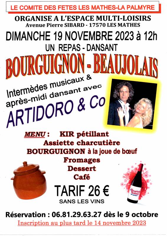 Repas dansant BOURGUIGNON-BEAUJOLAIS