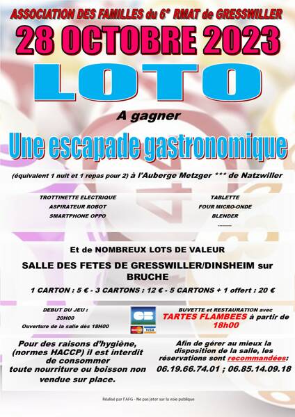 Loto annuel de l'association des familles de Gresswiller