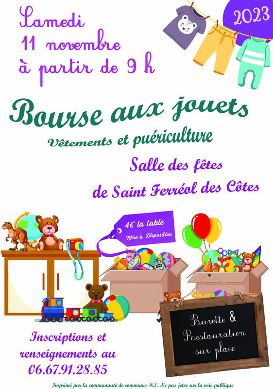 Bourse aux jouets, vêtements et puériculture