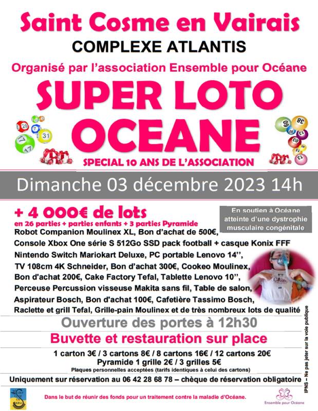 Super Loto en soutien à Océane - Spécial 10 ans de l'association