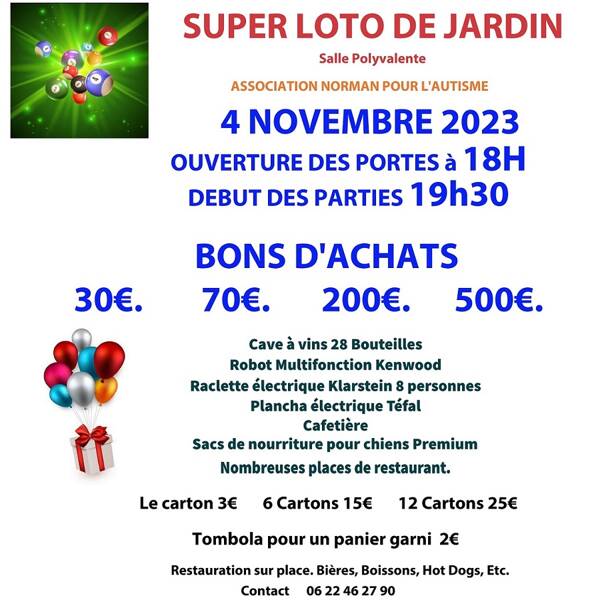 Super Loto de JARDIN Pour l'AUTISME