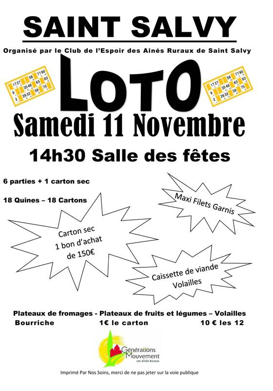 LOTO SAINT SALVY AINES RURAUX