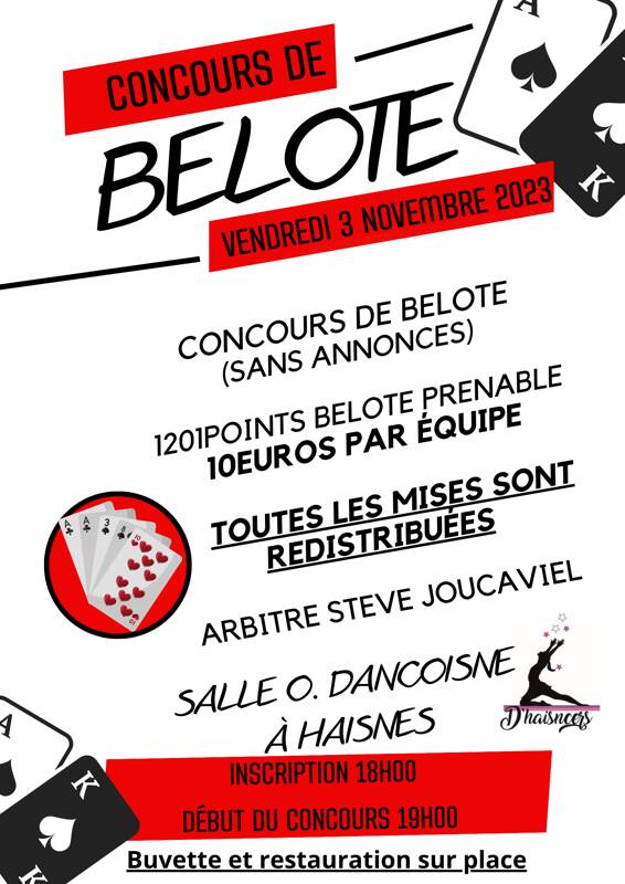 Concours de belote : Jeu de cartes Belote a Reding