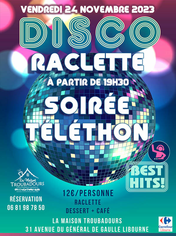 Soirée disco raclette au profit du téléthon