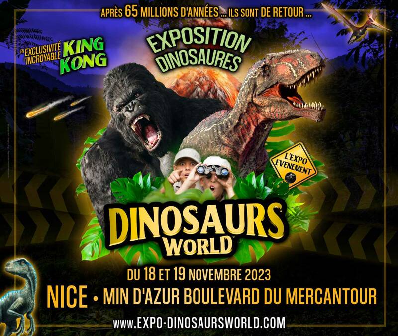 Exposition de dinosaures • Dinosaurs World à Nice en 2023