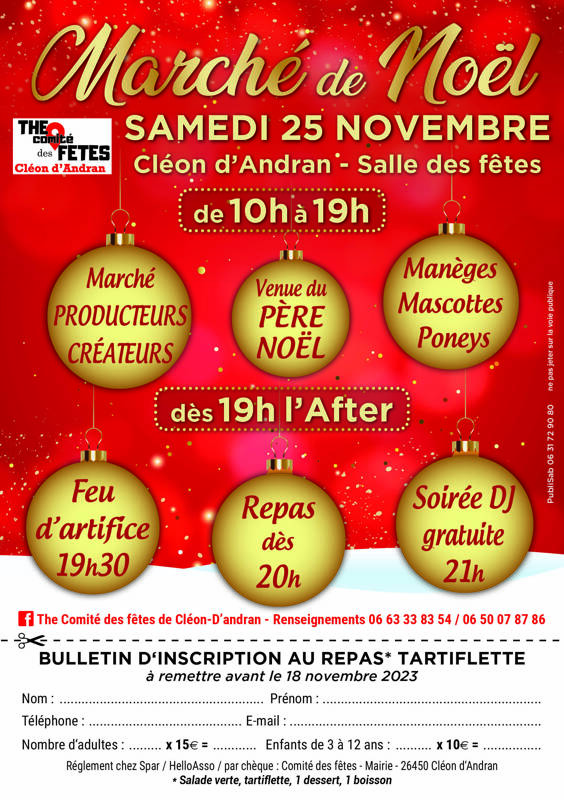 MARCHE DE NOEL A CLEON D'ANDRAN