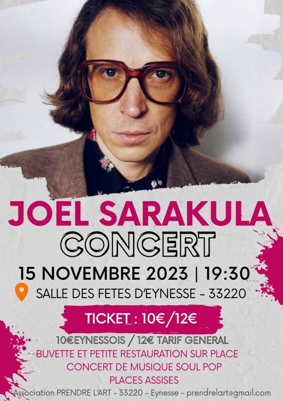 JOEL SARAKULA  ! Concert Soul Pop