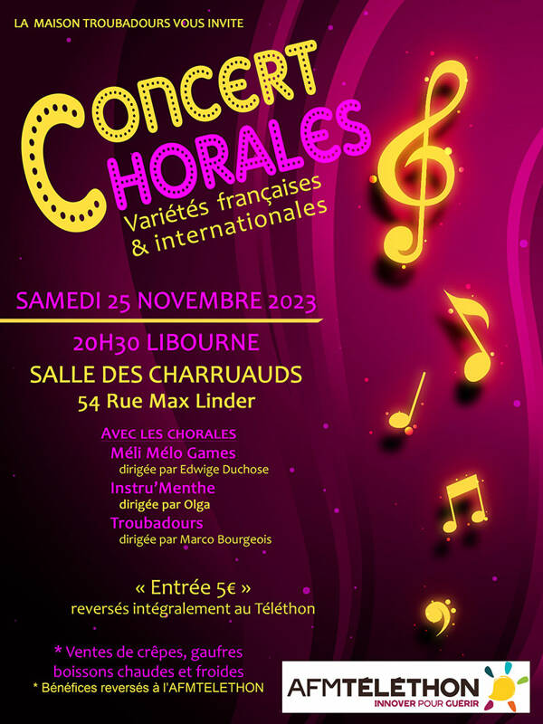 Concert de chorales au profit du téléthon