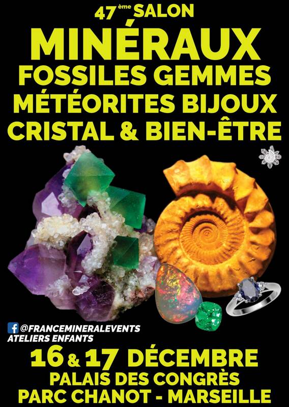 47ème Salon MinéralEvent Marseille - Minéraux, Fossiles, Gemmes, Bijoux, Cristal & Bien-être