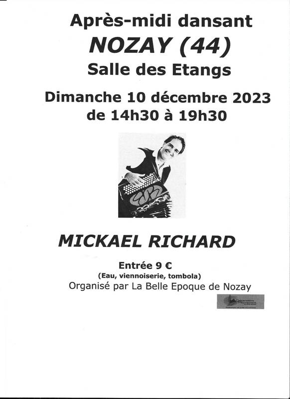 Après-midi dansant à Nozay avec Mickael RICHARD le 10/12/23