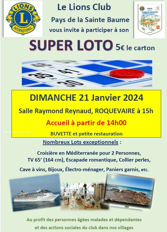 Loto du Lions Club Pays de la Sainte Baume