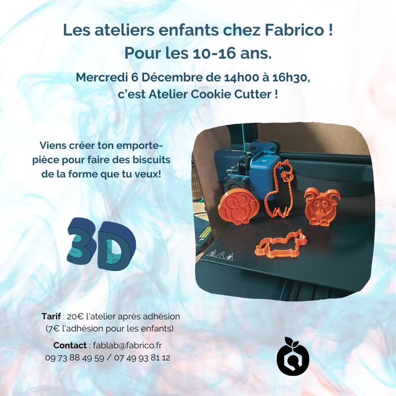 Atelier Cookie Cutter 3D chez Fabrico !