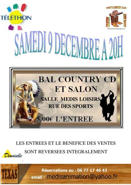 Bal CD Country/Salon au profit du Téléthon