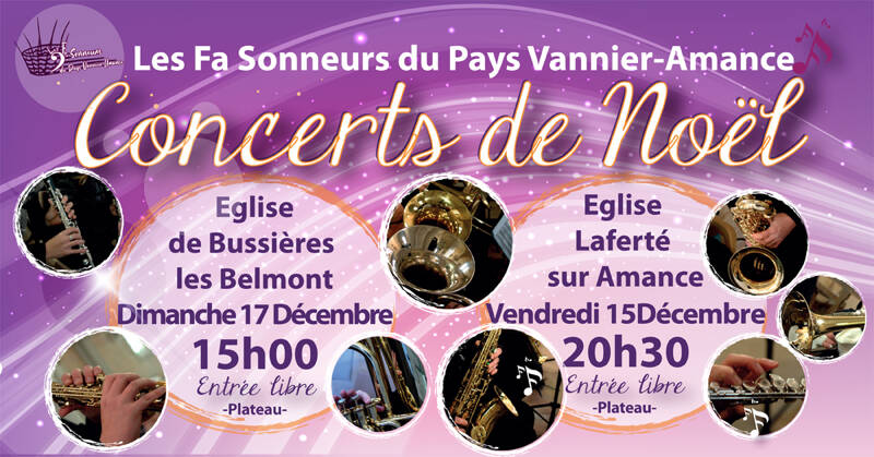 Concerts de Noël Les Fa Sonneurs du Pays Vannier-Amance