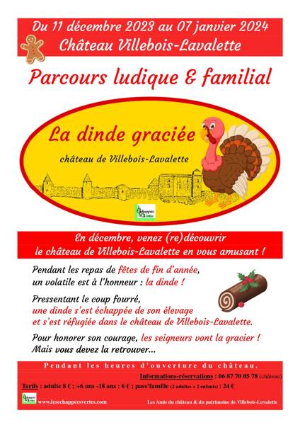 Parcours ludique château Villebois-Lavalette 'La dinde graciée