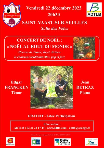 Concert « Noël au bout du monde » par Edgar FRANCKEN, ténor et Jean DETRAZ, piano 