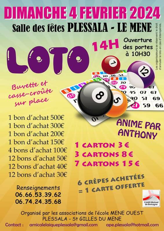 Loto Plessala - Dimanche 4 février 2024