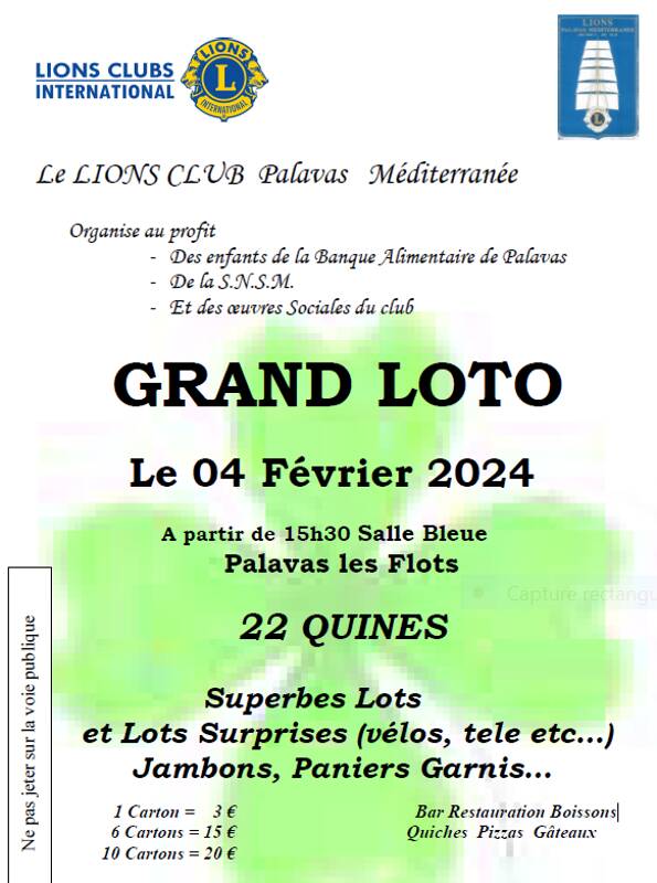 GRAND LOTO ANNUEL DU LIONS CLUB