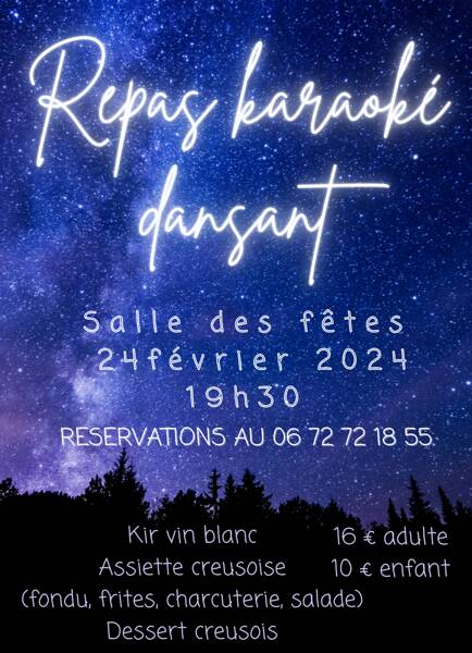 Soirée karaoké + repas dansant