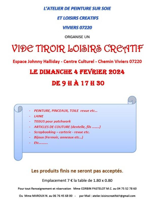 VIDE TIROIR LOISIRS CREATIFS PUCES DES COUTURIERES