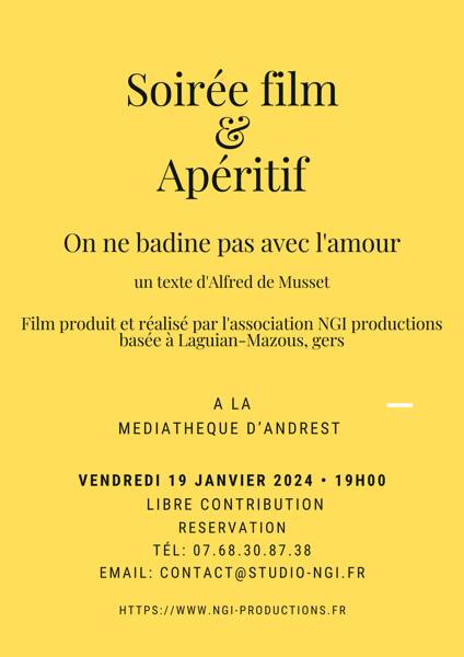 Soirée projection d'un film et apéritif