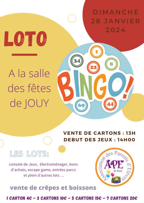 Traditionnel loto de l'APE de Jouy