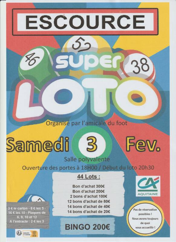 Super loto de l amicale foot d escource