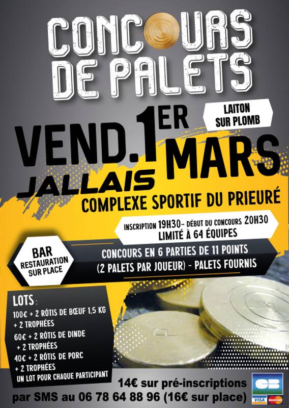 Concours de palets à Jallais le vendredi 01 mars