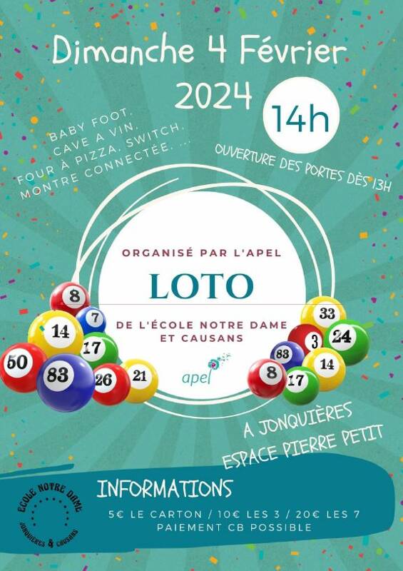 Super loto école Notre Dame Jonquières-Causans