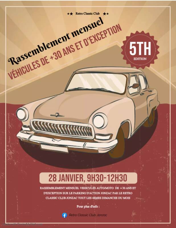 Rassemblement mensuel du Retro Classic Club Jonzac