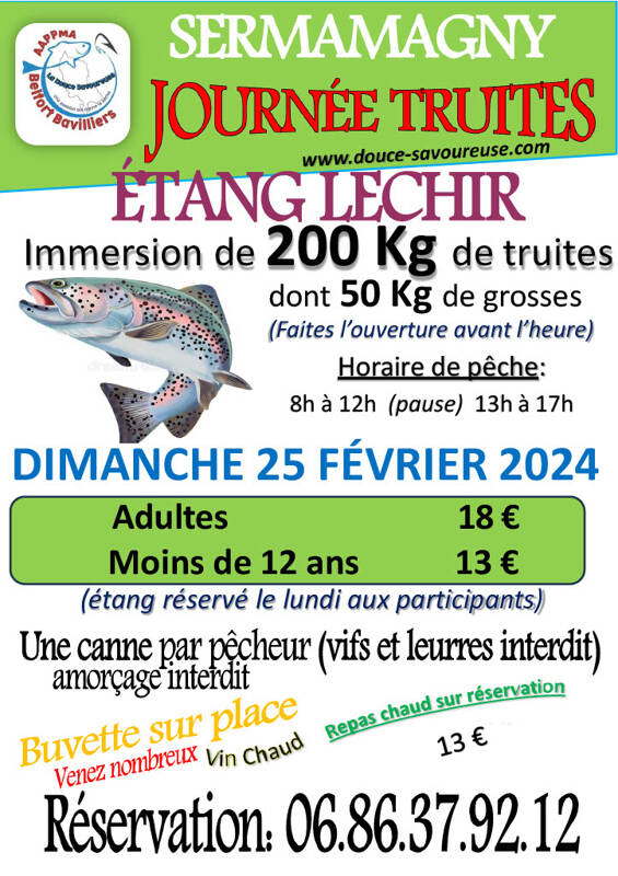 Journée pêche à la truite Etang Lechir 25 février 2024