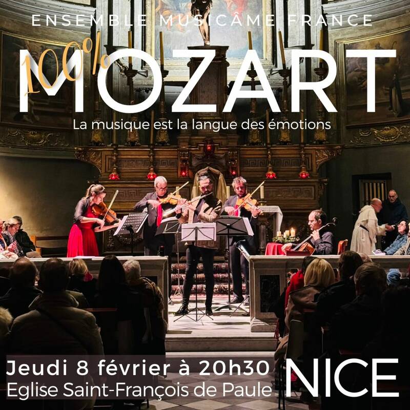 Concert 100% Mozart à Nice : Symphonie n°40, Requiem, Don Giovanni, Divertimento, Concerto & Quatuor pour flûte