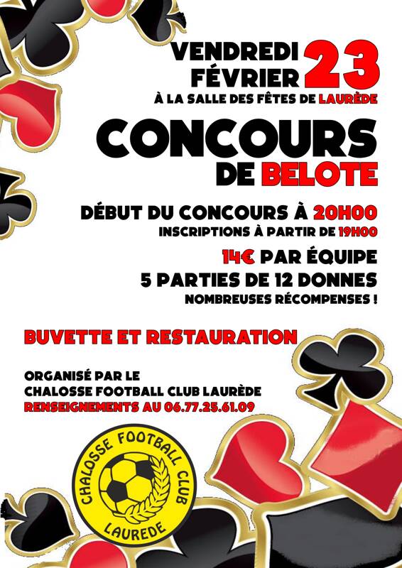 Concours de Belote du Chalosse FC Laurède