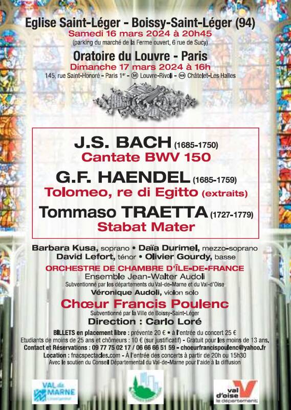 Concert Choeur Francis Poulenc Bach-Haendel-Traetta