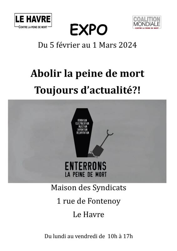 Exposition « Abolir la peine de mort Toujours d’actualité ? ! »
