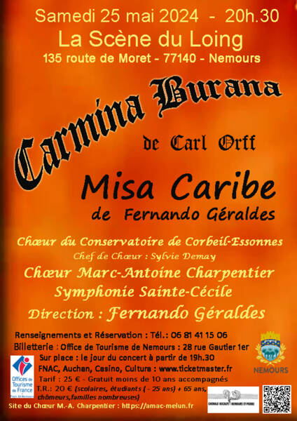 CARMINA BURANA de Carl Orff et Misa Caribe de Fernando Géraldes