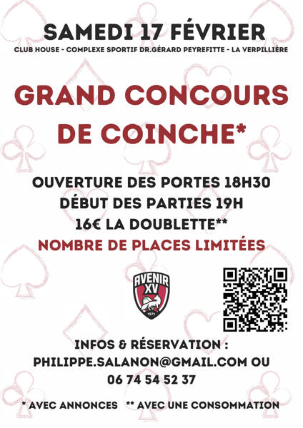 Concours de coinche de l'Avenir XV Rugby